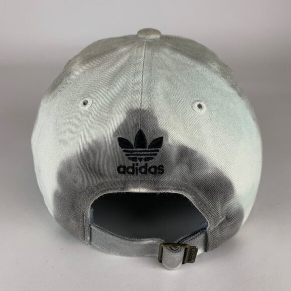 Adidas Unisex Gray White Taupe Tie Dye Relaxed Fit Strapback Adjustable Hat - Picture 3 of 5